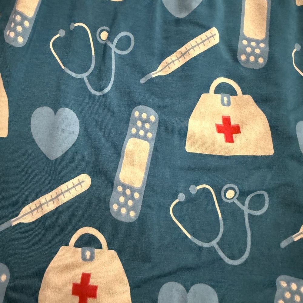 Kickee Pants Red and Blue Medical Print Dress (Oasis Medicine) - Picture 3 of 6